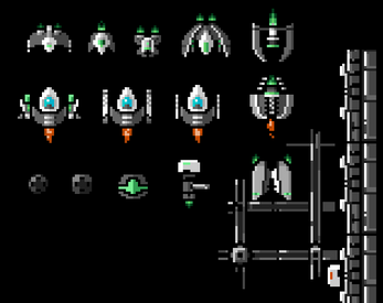 8位像素太空射击游戏资产