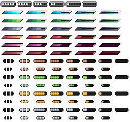 免费像素游戏UI生命条和进度条素材