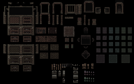 Roguelike风格像素游戏地牢素材包
