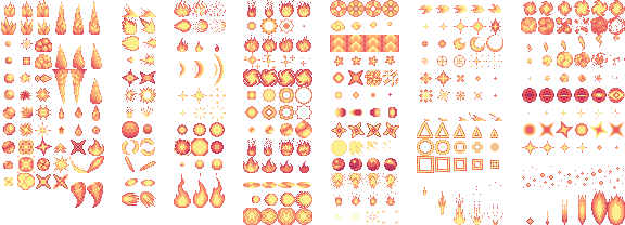 16×16像素游戏魔法和子弹效果素材