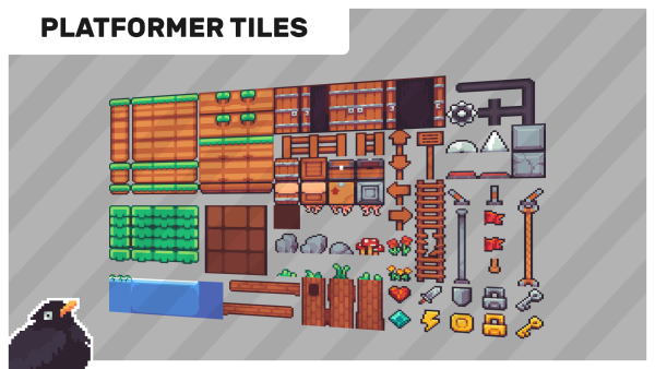 一个2D平台游戏素材图块集