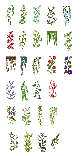 一组32*32像素游戏攀爬植物图片素材