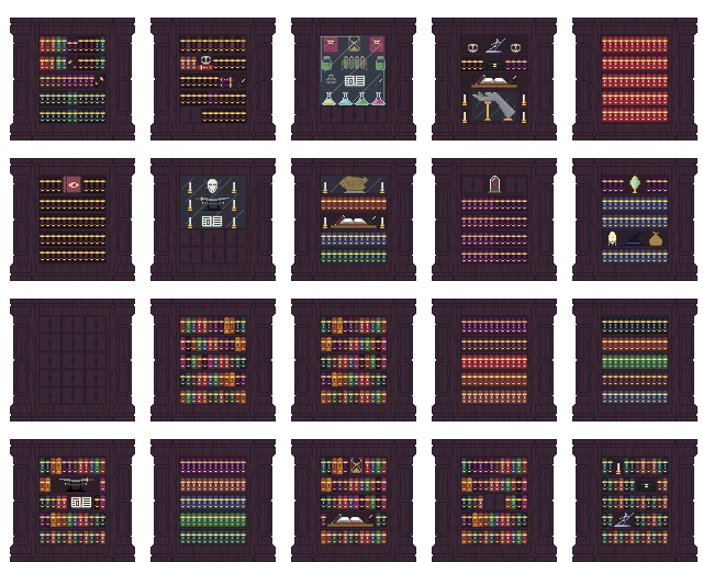 一个精美的2D像素游戏图书馆图片素材