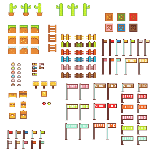 免费的100+2D像素游戏装饰品和道具素材