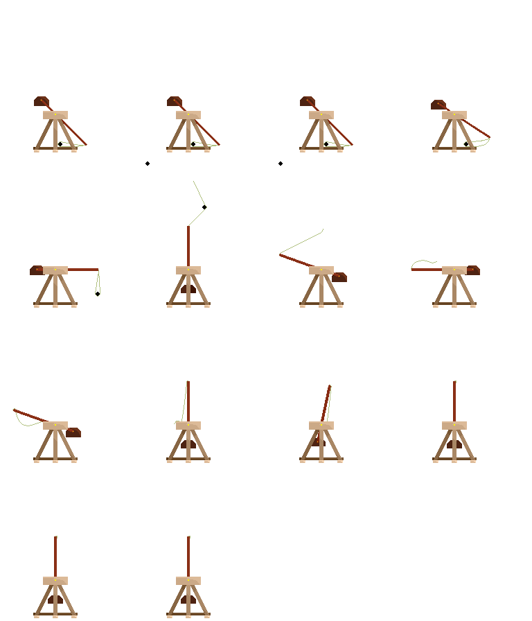 一个2D像素游戏中世纪投石机素材