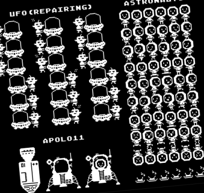 完整的1bit复古2D像素外星人游戏素材资产包