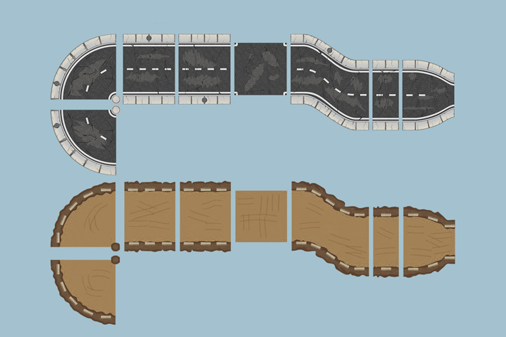 一个简单的免费2D赛车游戏赛道瓷砖素材套装