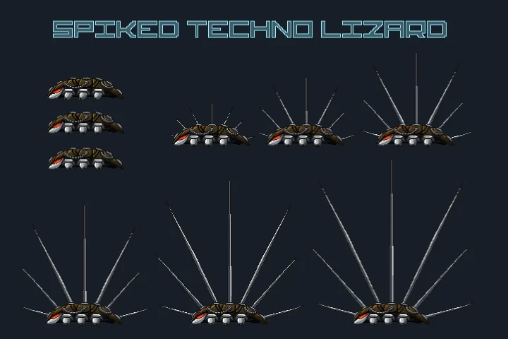 一组2D像素太空射击游戏陷阱和障碍物资产素材