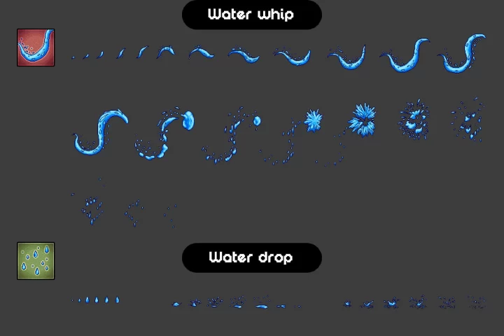 10个像素水系元素魔法动画特效素材