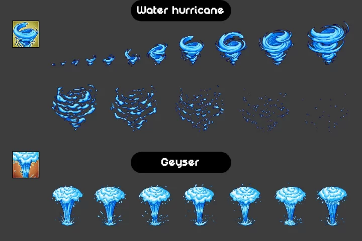 10个像素水系元素魔法动画特效素材