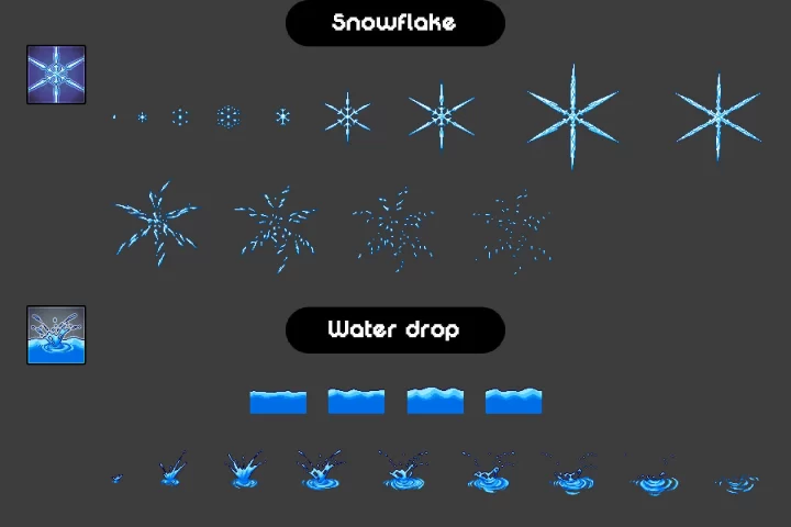 10个像素水系元素魔法动画特效素材