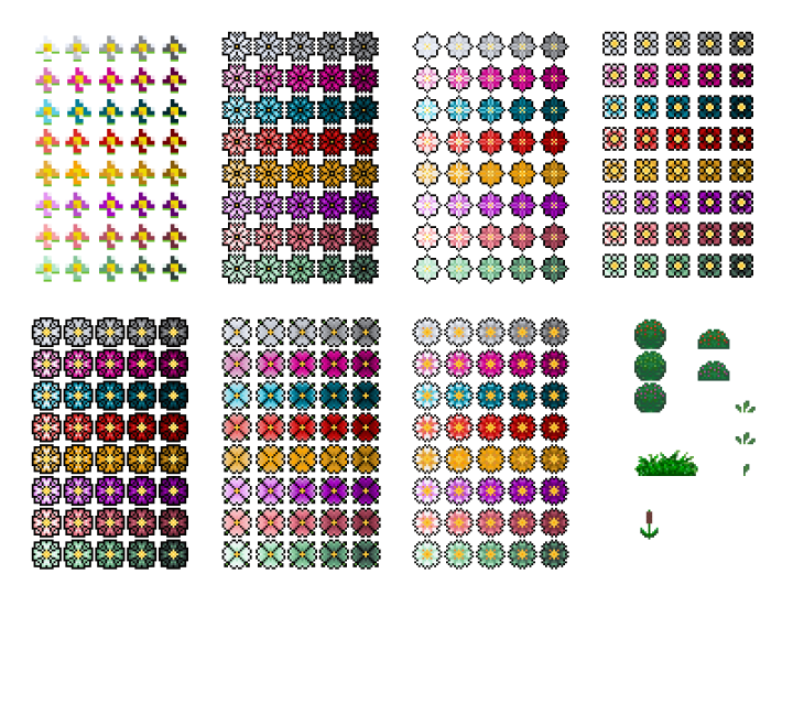 16*16的自然环境植物像素花卉素材