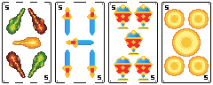 一组复古的2D像素西班牙扑克牌资产素材