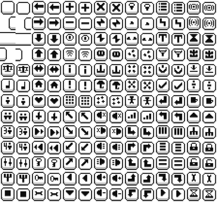 100+的16*16像素输入按钮素材包
