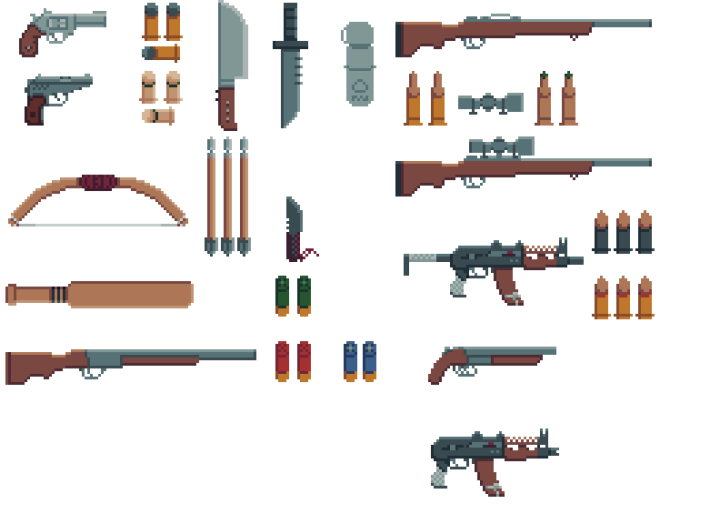 25个像素生存游戏武器图标素材包