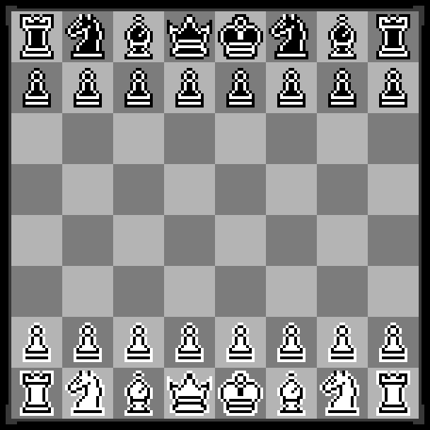 16*16的1bit黑白像素国际象棋资产素材