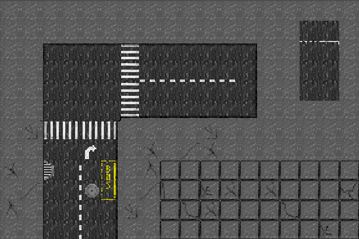 一组像素道路瓷砖图块集素材