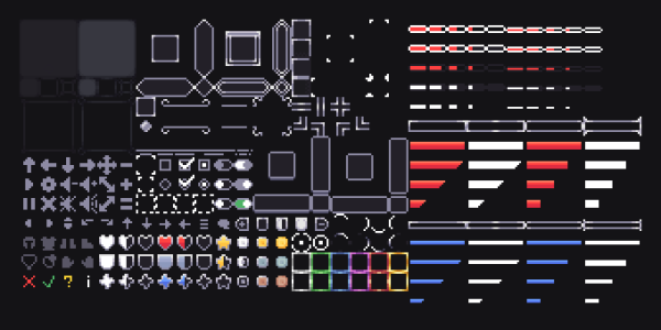 模块化的迷你RPG游戏图形用户界面GUI素材包
