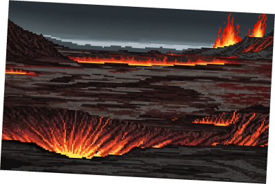 5个美丽的静态火山熔岩像素背景图片素材