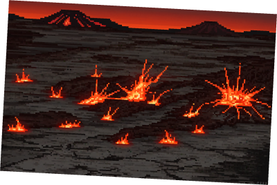 5个美丽的静态火山熔岩像素背景图片素材