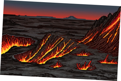 5个美丽的静态火山熔岩像素背景图片素材