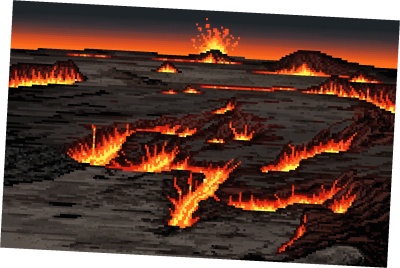 5个美丽的静态火山熔岩像素背景图片素材