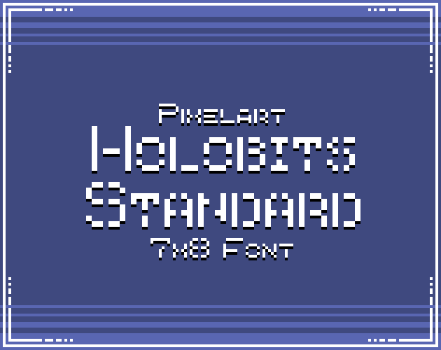 7*8的复古标准Holobits像素字体素材