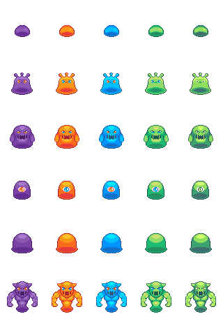 6个像素回合制RPG游戏怪物动画资产素材4