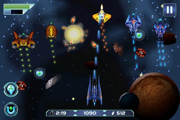 完整的矢量科幻2D太空射击游戏套件素材