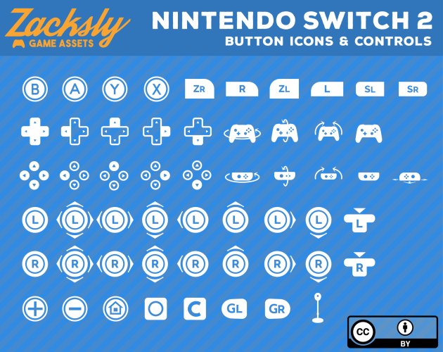 免费的Nintendo Switch 2控制器按钮图标素材