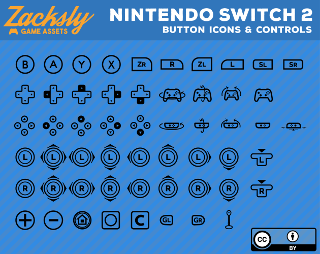 免费的Nintendo Switch 2控制器按钮图标素材