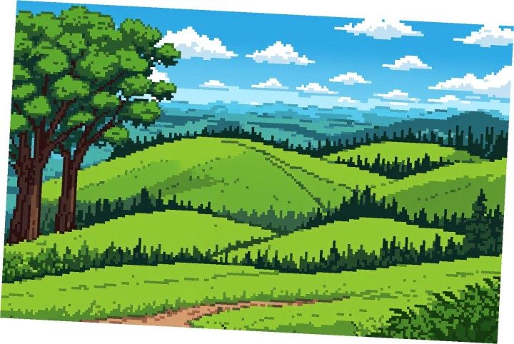 5个美丽的静态像素起伏山丘背景图片素材