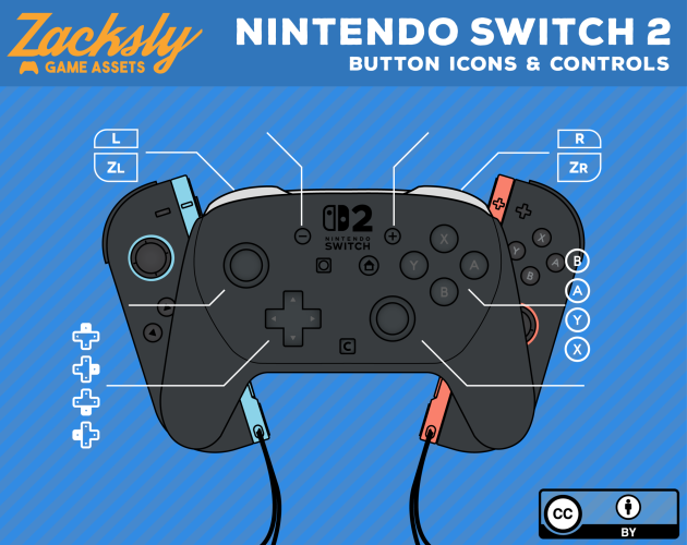 免费的Nintendo Switch 2控制器按钮图标素材