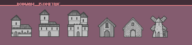 9个素描风格的建筑图标素材