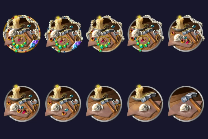 30个1024*1024的高清2D游戏锻造、草药学和珠宝成就图标素材