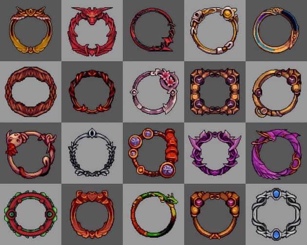 20个AI辅助生成的像素头像UI边框素材2