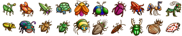 20种虚拟的静态2D虫子素材