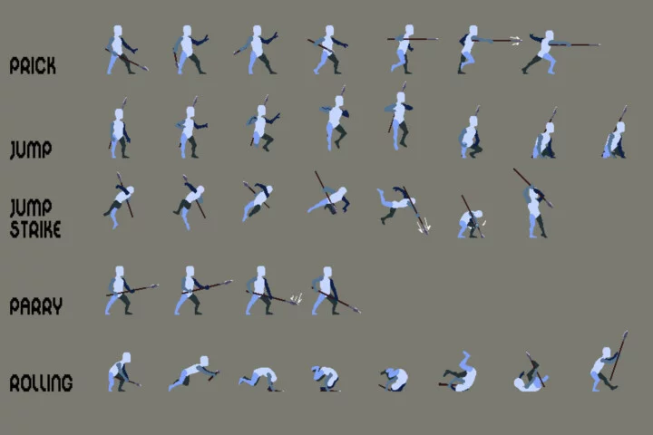 免费奇幻中世纪像素角色原型模板动画素材6