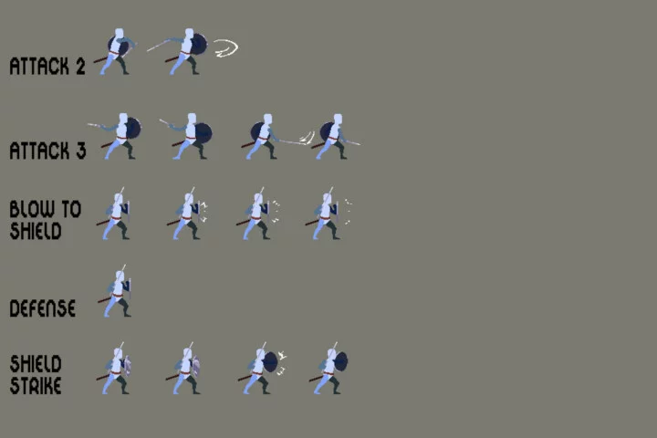 免费的奇幻中世纪像素角色原型动画素材