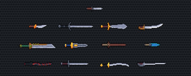 50种免费奇幻像素武器素材包