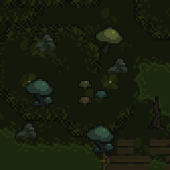 简单的8*8像素魔法沼泽森林资产素材