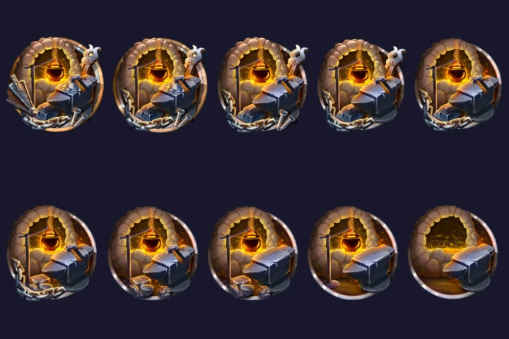 30个1024*1024的高清2D游戏锻造、草药学和珠宝成就图标素材