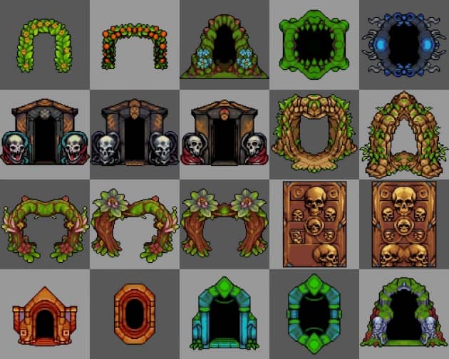 20个AI辅助生成的像素门素材