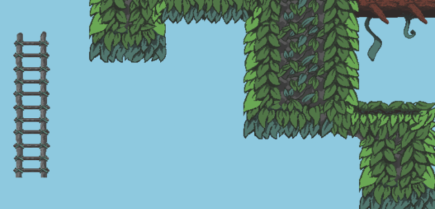 64*64的像素平台游戏丛林图块集素材