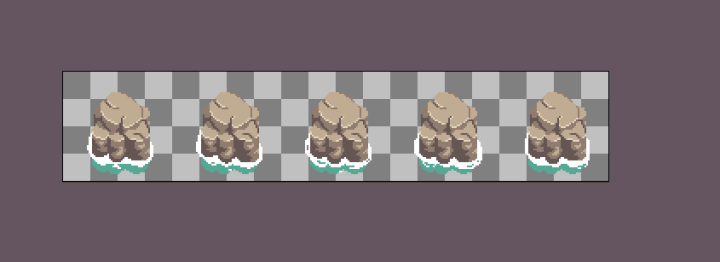 自上而下的像素水中岩石素材