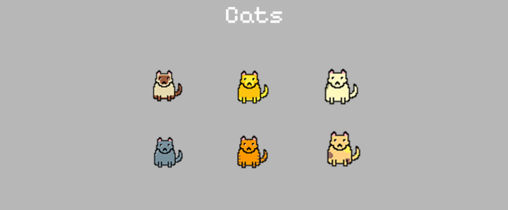 可爱的免费64*64像素动物猫咪素材