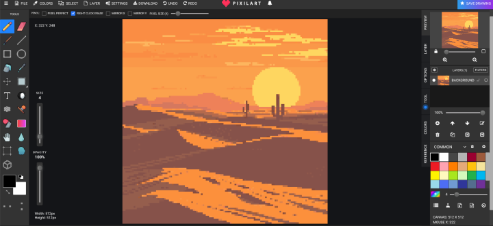 免费的静态像素沙漠背景图片素材