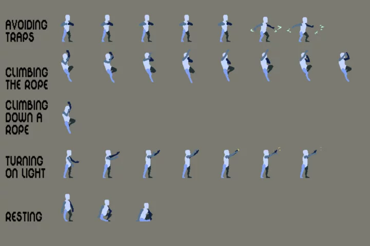 免费的单像素原型角色模板动画素材