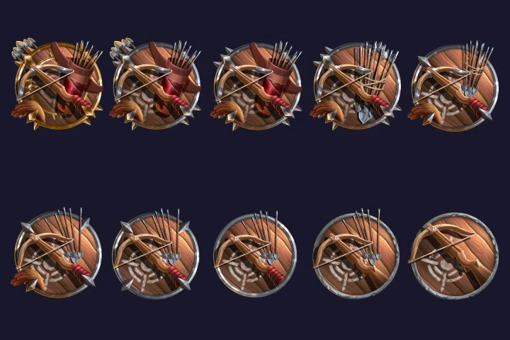 30个高清2D RPG游戏英雄成就图标素材