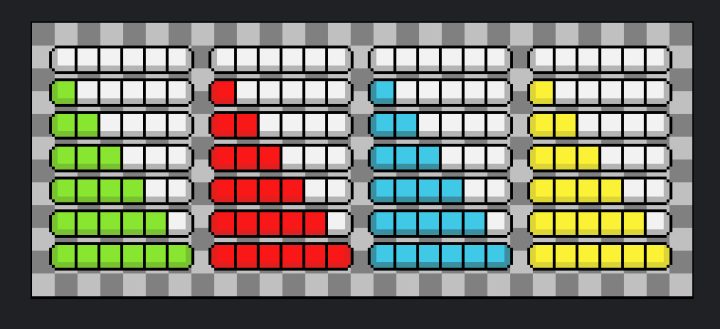 一组免费的像素艺术UI生命值和法力值条素材